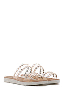 Women's Pink Stone Transparent Slippers | Derimod