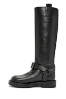 Women's Black Buckle Detailed Leather Boots | Derimod