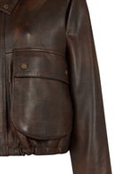 Richmond Woman Brown Short A-Line Leather Jacket | Derimod