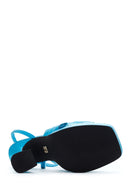 Kadın Mavi Platform Topuklu Sandalet | Derimod