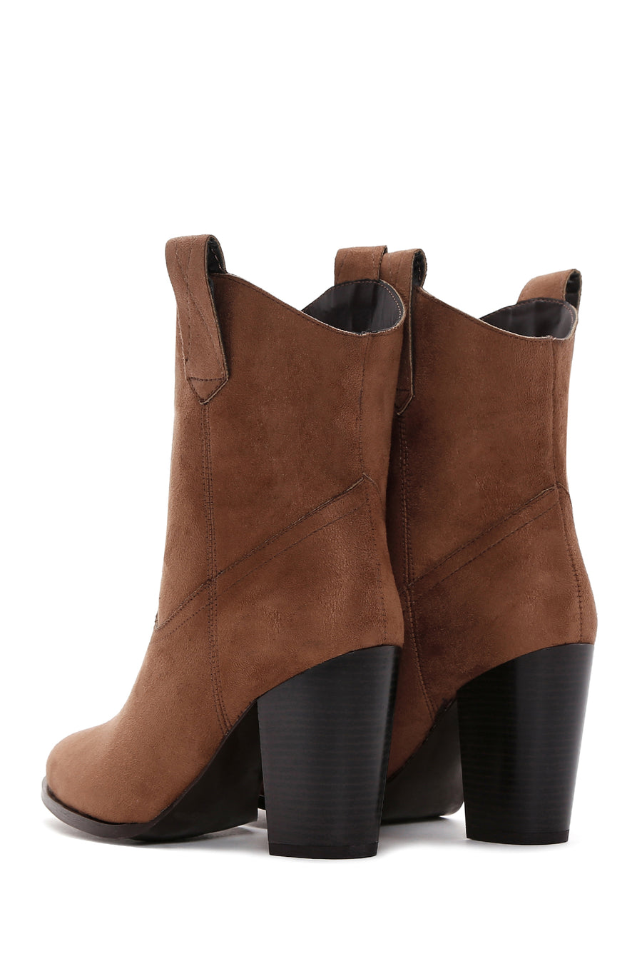 Women's Tan Suede Heeled Cowboy Boots