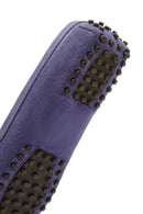Women's Navy Blue Suede Leather Loafer | Derimod