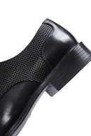 Men's Black Leather Patterned Classic Shoes | Derimod