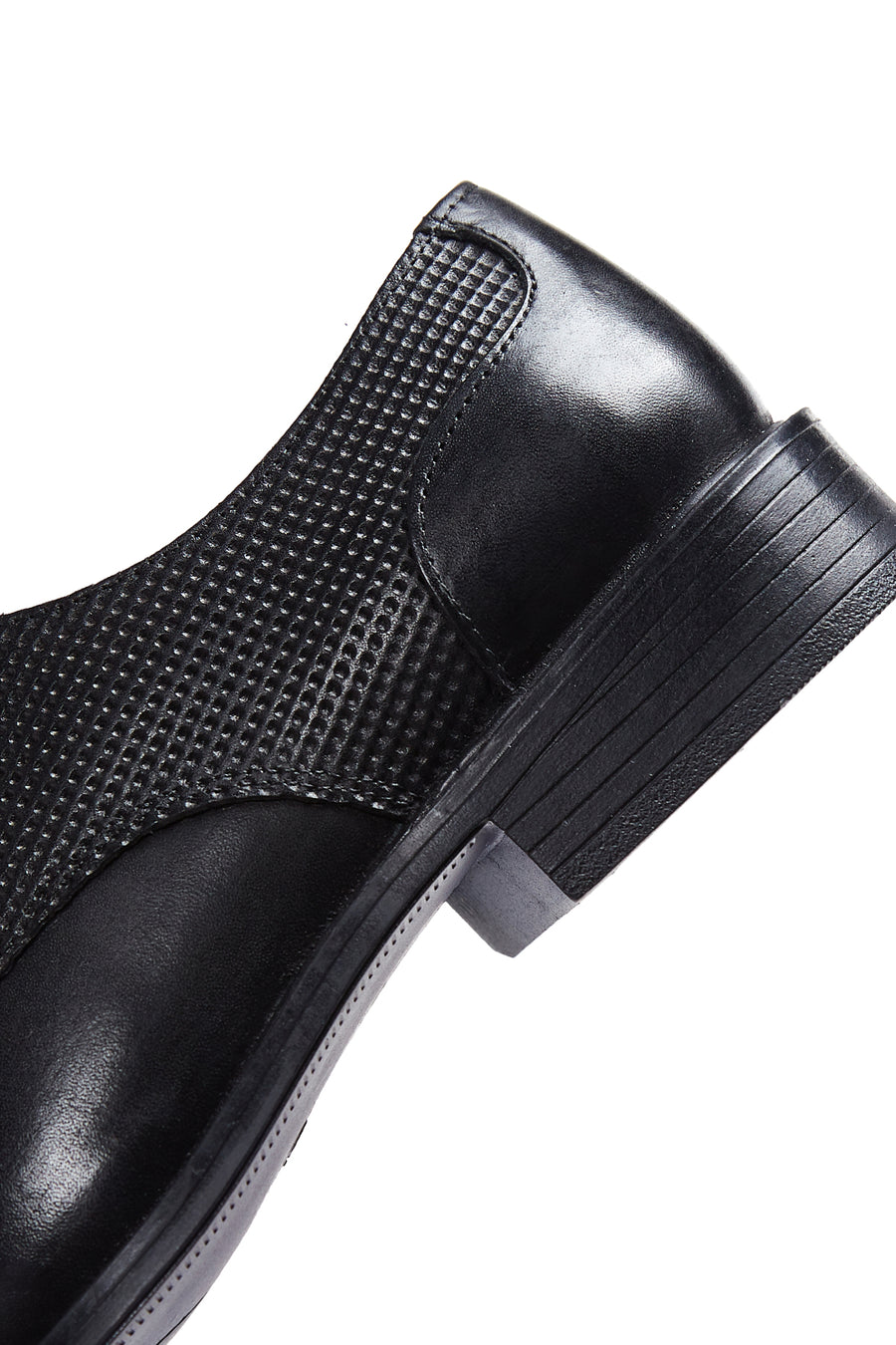 Men's Black Leather Patterned Classic Shoes