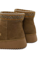 Woman Taba Patterned Suede Teddy Boots | Derimod