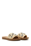 Women's Beige Stone Slippers | Derimod