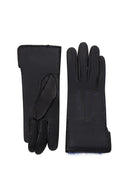 Kadın Mavi Deri Eldiven | Derimod