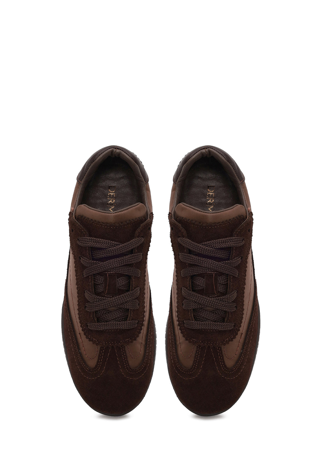 Kadın Kahverengi Bağcıklı Süet Deri Sneaker
