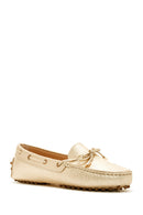 Women's Gold Leather Loafer | Derimod