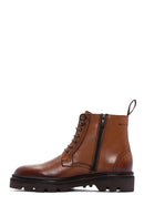 Men's Tan Leather Zippered Casual Boots | Derimod