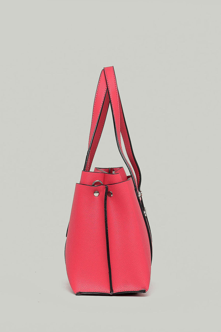 Fuchsia Women's Shoulder Bag with Staple Detail