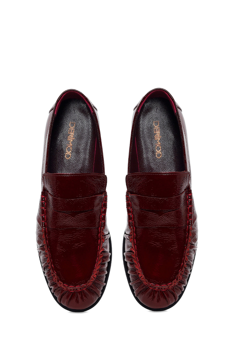 Woman Burgundy Leather Masculine Loafer