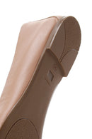 Women's Beige Leather Stone Ballerinas | Derimod