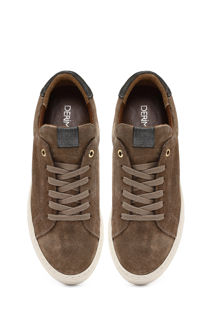 Woman Beige Lace-Up Suede Leather Sneaker