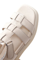 Women's Cream Ankle Strap Leather Comfort Sandals | Derimod