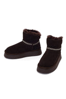 Woman Brown Thick-Soled Suede Teddy Boots | Derimod