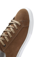 Erkek Vizon Bağcıklı Nubuk Deri Sneaker | Derimod