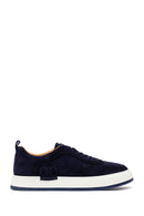 Male Navy Lace-up Thick-soled Suede Leather Sneaker | Derimod