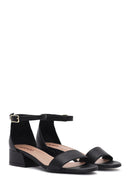 Women's Black Ankle Strap Leather Sandals | Derimod