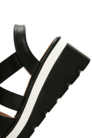 Women's Black Wedge Heeled Sandals | Derimod