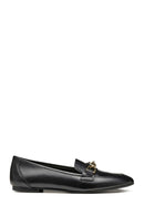 Geox Women's Black Llizia Leather Masculine Loafer | Derimod