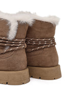 Woman Mink Lace-Up Thick-Soled Suede Teddy Boots | Derimod