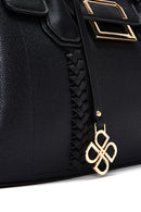 Women's Black Long Strap Knit Detailed Handbag | Derimod