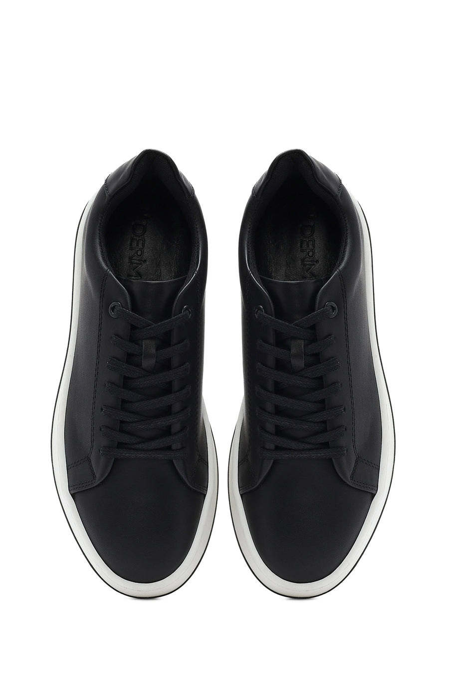 Men's Black Lace-up Leather Sneaker