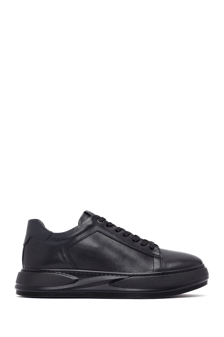 Erkek Siyah Bağcıklı Kalın Tabanlı Deri Sneaker 25WFD676118 | Derimod