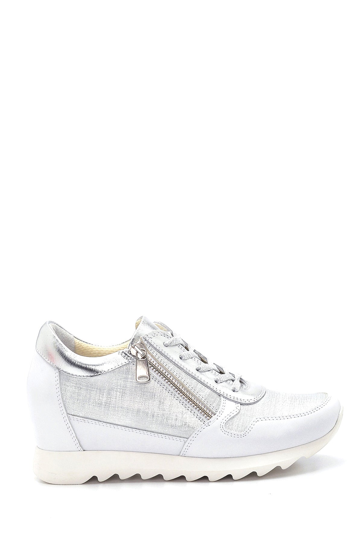 Kadın Gümüş Deri Dolgu Topuk Sneaker 22SFD370414 | Derimod