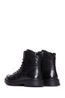 Men's Black Leather Zippered Casual Boots | Derimod