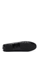 Women's Black Patent Leather Buckle Loafer | Derimod