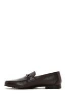 Men's Brown Leather Buckle Classic Loafer | Derimod