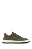 Men's Khaki Lace-up Leather Sneaker | Derimod