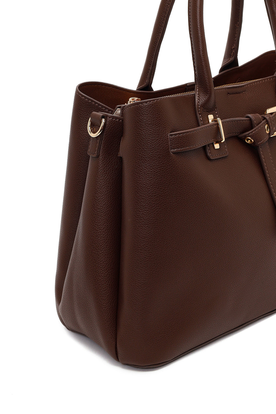 Woman Brown Long-Strap Classic Shoulder Bag