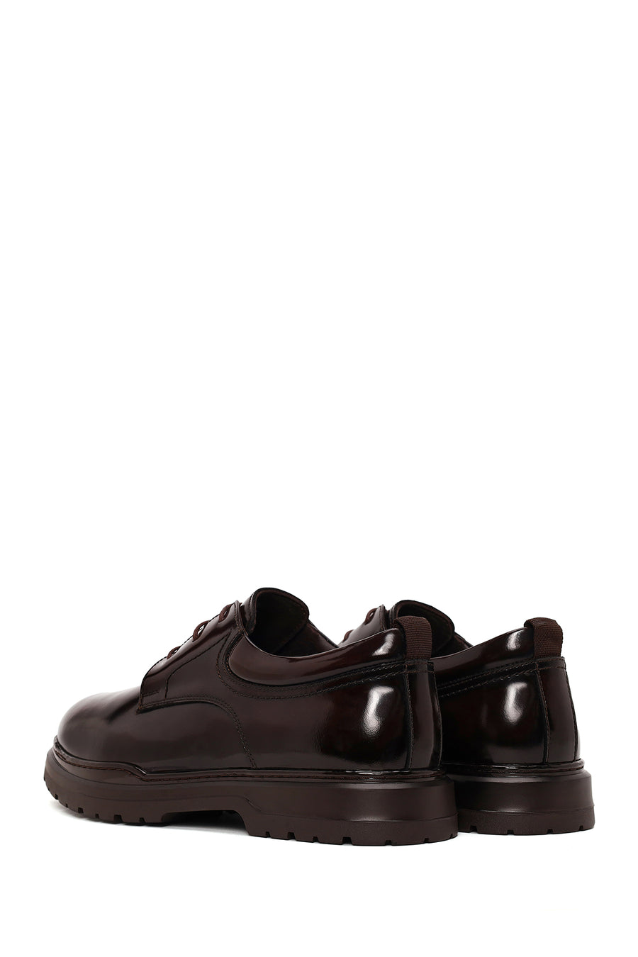 Male Brown Lace-up Thick-Soled Leather Casual Shoes