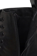 Woman Black Zip Closure Combat Boots | Derimod