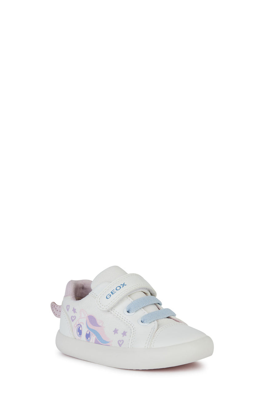 Geox Baby Girl White Multy Banded Fabric Sneakers