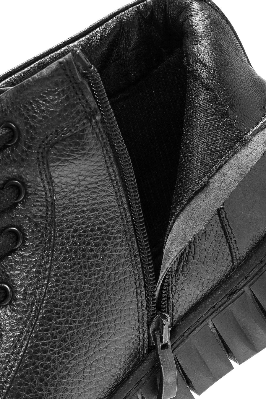 Erkek Siyah Bağcıklı Deri Bilekli Sneaker