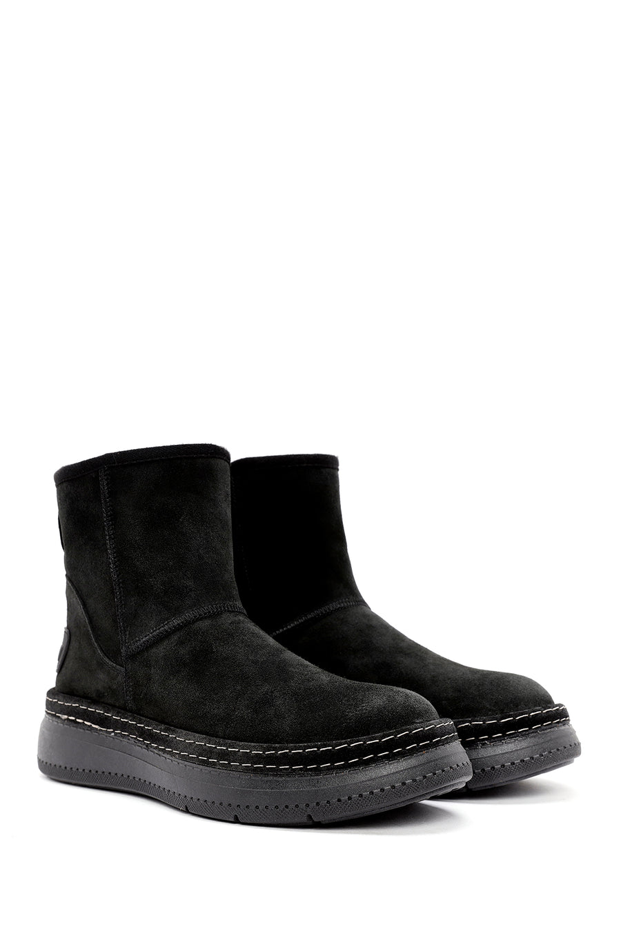 Women's Black Suede Leather Boots