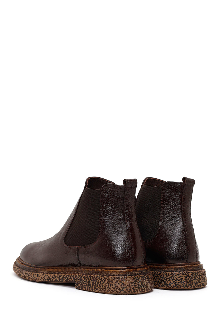 Male Brown Leather Casual Chelsea Boots