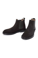 Men's Black Suede Leather Chelsea Boots | Derimod