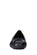 Geox Women's Navy Blue Annytah Leather Ballerinas | Derimod