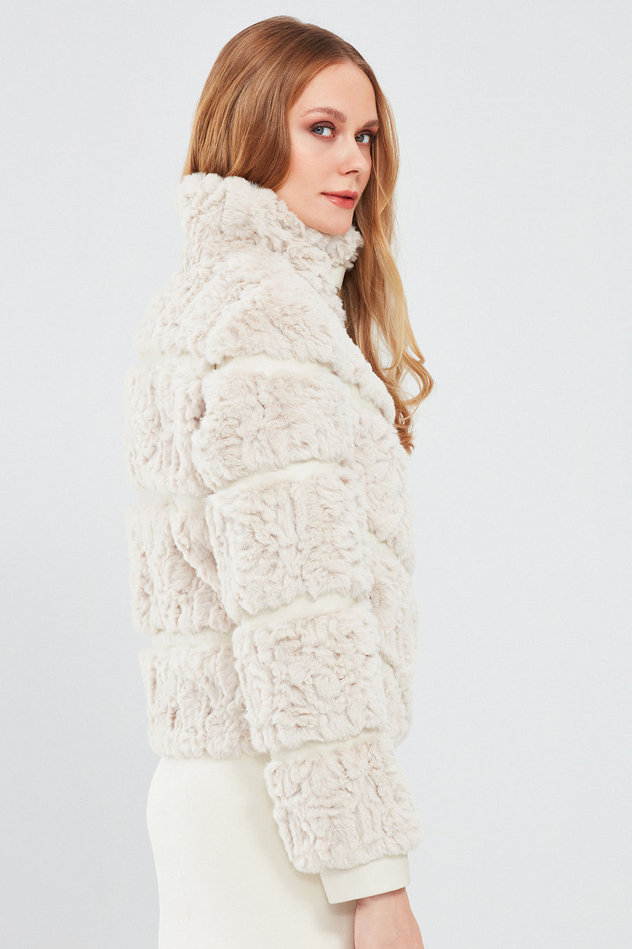Melrose Women's White Teddy Leather Jacket
