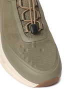 Derimod Zero Male Khaki Thick-Soled Lace-Up Fabric Sneakers | Derimod