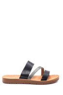 Women's Black Stone Slippers | Derimod