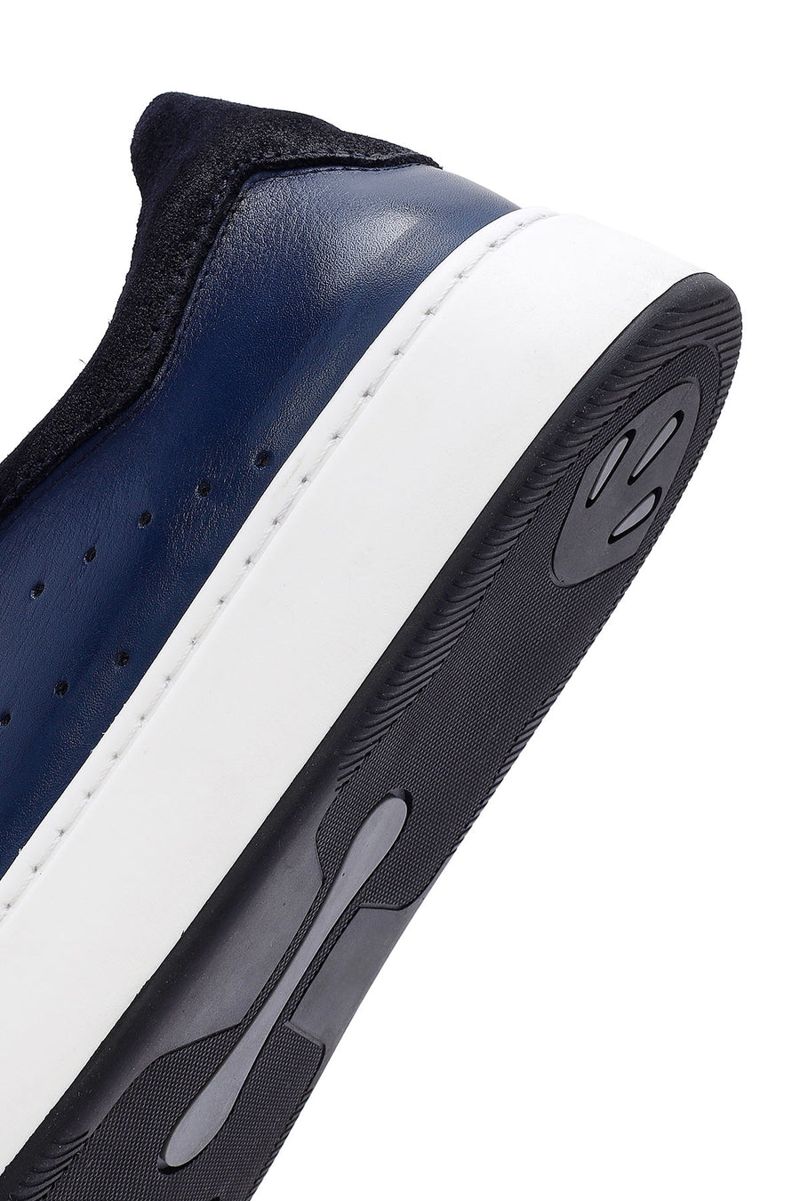 Men's Navy Blue Lace-Up Leather Sneaker