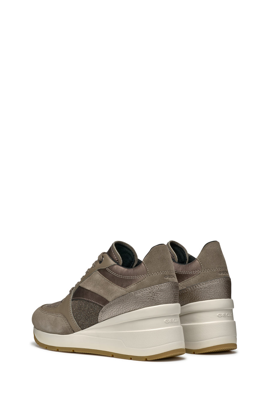 Geox Kadın Vizon Respira Bağcıklı Dolgu Topuklu Deri Sneaker