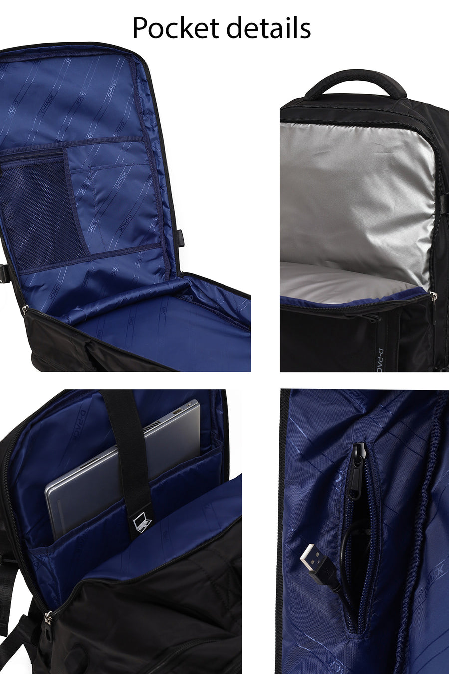 D-Pack Erkek Siyah Kumaş Sırt Çantası