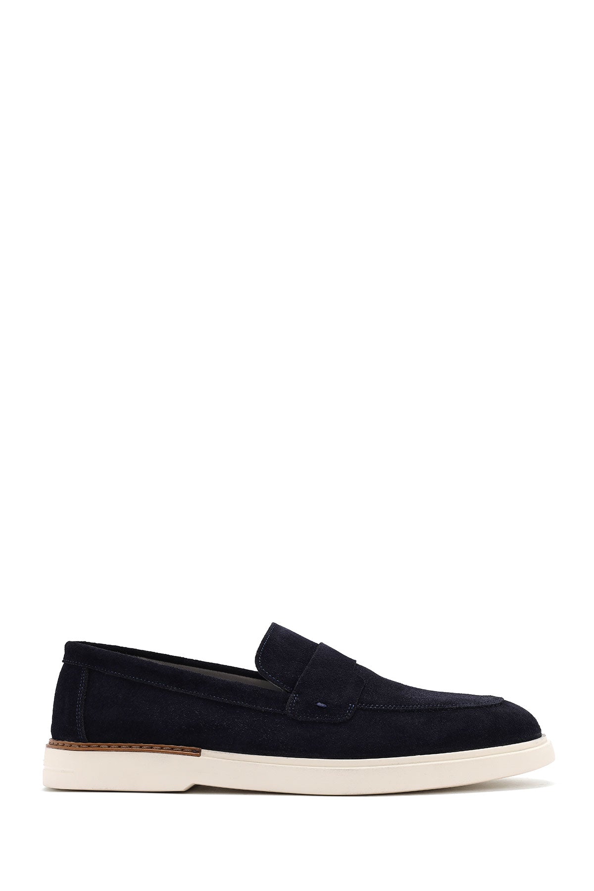 Erkek Lacivert Süet Deri Casual Loafer